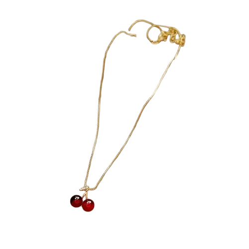 GARGANTILHA CEREJAS BANHADA EM OURO 18K